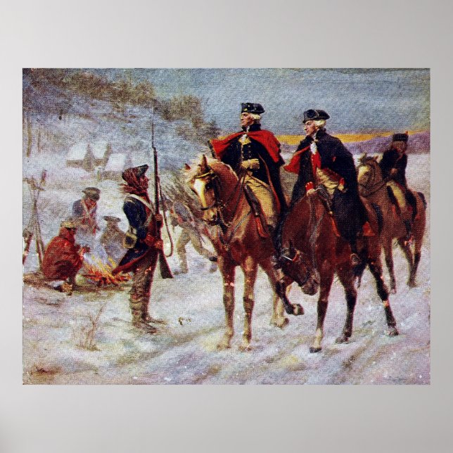 Affiche Washington et Lafayette à Valley Forge ~ (Devant)