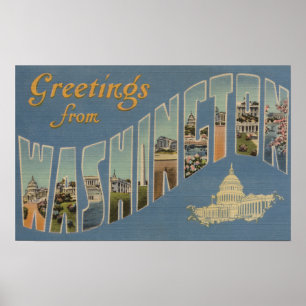 Affiche Washington (État) - Grandes scènes de lettres 4