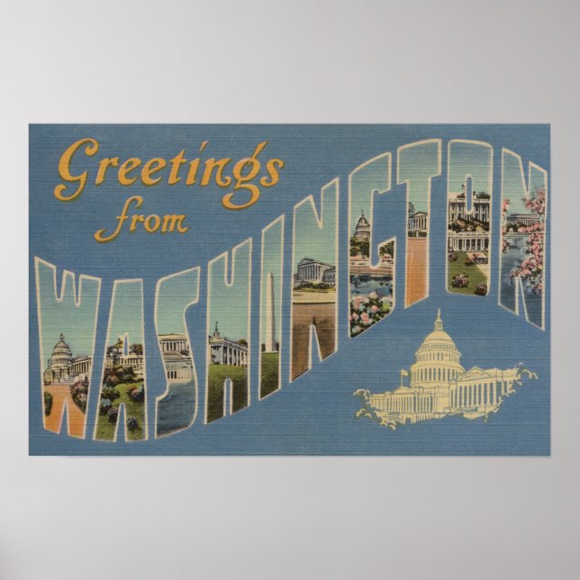 Affiche Washington (État) - Grandes scènes de lettres 4 (Devant)