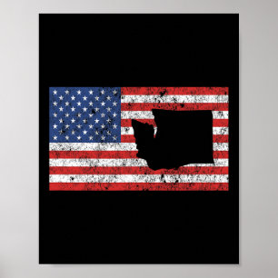 Affiche Washington Seattle Spokane Tacoma Vancouver Olympi
