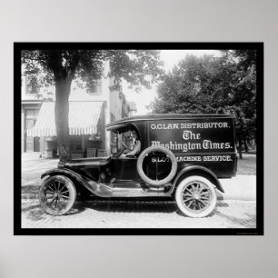Affiche Washington Times Journal Camion 1920
