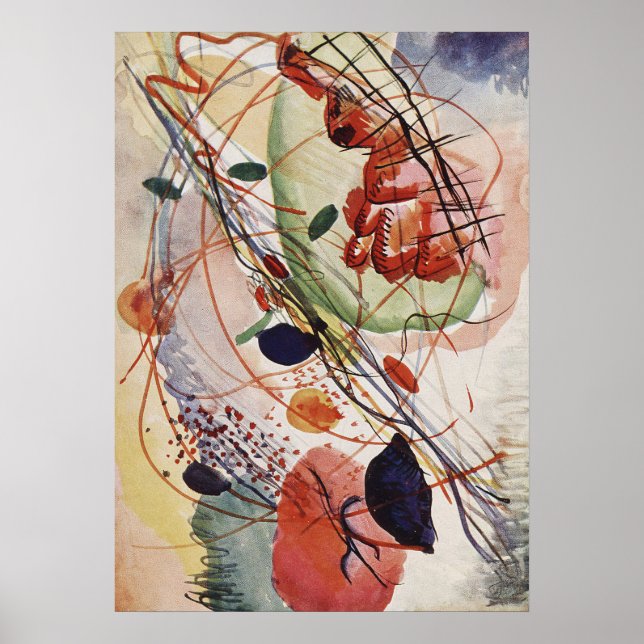 Affiche Wassily Kandinsky Aquarelle Imprimer Paiting Abstr (Devant)