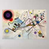 Tableau Encadré Wee Blue Coo - Farbstudie Quadrate De Wassily Kandinsky - 23x18 Cm Avec Passe-partout