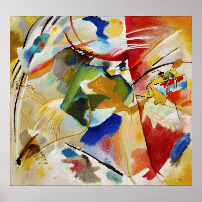 Affiche Wassily Kandinsky | Peinture avec Centre Vert (Devant)