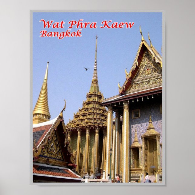 Affiche Wat Phra Kaew - Temple bouddhiste sacré - Thaïland (Devant)