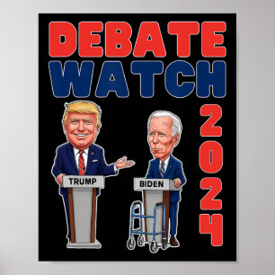 Affiche Watch Party 2024 - Trump Biden - Président - Elect
