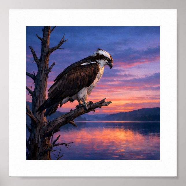Affiche Watcher of the Water – Osprey at Dusk (Devant)