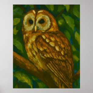Affiche Watcher Woodland - Art Réaliste de Chouette