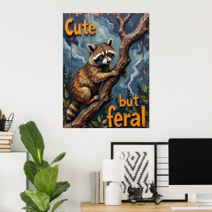 Affiche Watcher Woodland : Raccoon sur un membre