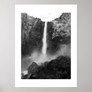 Affiche Water Falls Bridalveil Photographie noir et blanc