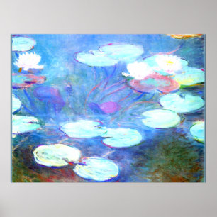 Affiche Water Lilies, rose - Beau art de Claude Monet