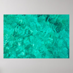 Affiche Water sea blue wave turquoise liquid background