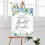 Affiche Watercolor Blue Hydrangeas Bridal Luncheon Welcome<br><div class="desc">Watercolor Blue Hydrangeas Bridal Luncheon Welcome Sign. Whimsical and elegant bridal luncheon welcome sign featuring blue and purple watercolor hydrangeas,  peonies,  anemones and foliage. This floral welcome sign is perfect for spring and summer parties.</div>