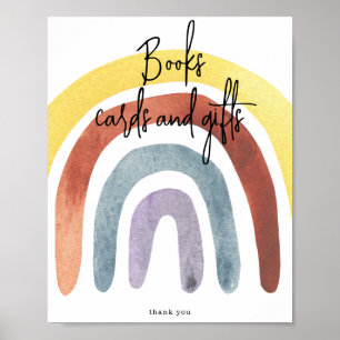 Affiche Watercolor Boho Rainbow Livres cartes et cadeaux