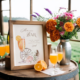 Affiche Watercolor Comté Western Watercolor Bar Mimosa