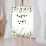 Affiche Watercolor Eucalyptus Green Cards and Gifts Sign<br><div class="desc">This watercolor eucalyptus green cards and gifts sign is perfect for a rustic wedding or bridal shower. This artistic design features hand-drawn, watercolor eucalyptus green foliage, inspiring natural beauty. Make the line of text at the bottom of the sign your own by including the date, the names of the bride...</div>