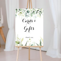 Watercolor Eucalyptus Green Cards and Gifts Sign