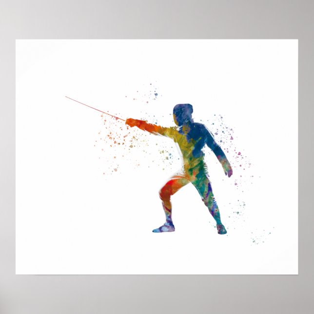 Affiche watercolor fencing (Devant)