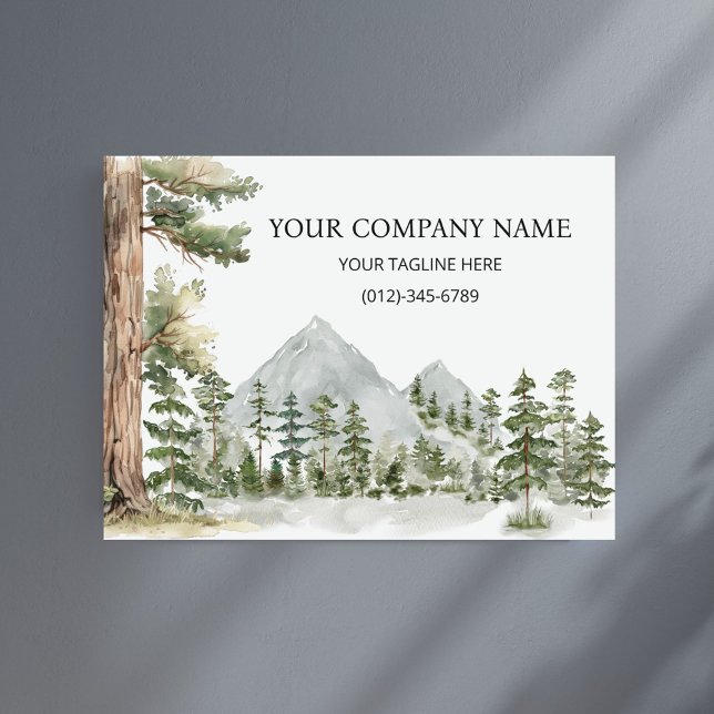 Affiche Watercolor Green Forest Personalized Business (In situ)