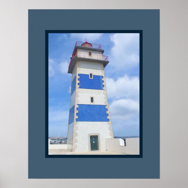 Affiche Watercolor lighthouse (Devant)