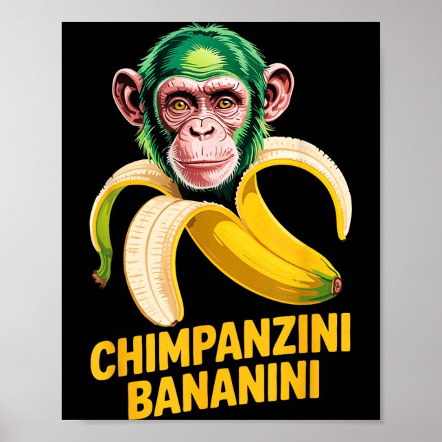 Affiche Watercolor Monkey Meme Italian Brainrot Chimpanzin (Devant)