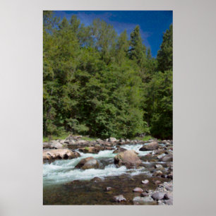 Affiche Watercolor River Rapids