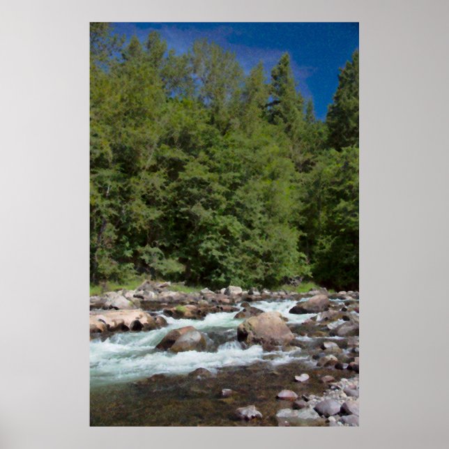 Affiche Watercolor River Rapids (Devant)