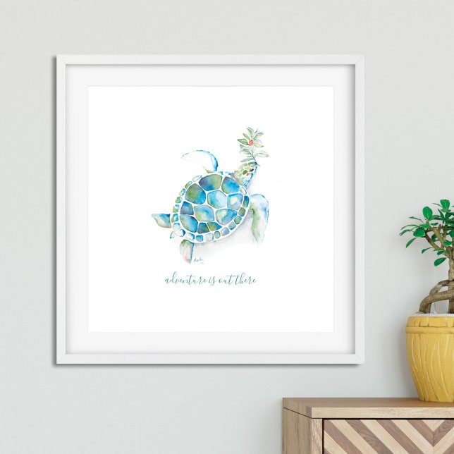Affiche Watercolor Sea Turtle Nursery Wall Art (Créateur téléchargé)