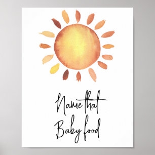 Affiche Watercolor sun - Nom de l'aliment pour bébé