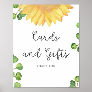 Affiche Watercolor sunflower Cards and Gifts