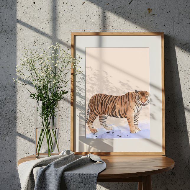 Affiche Watercolor Tiger Illustration Safari  (Créateur téléchargé)