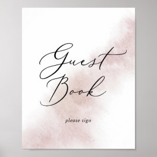 Affiche Watercolor Wash   Blush Guest Book Sign