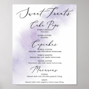 Affiche Watercolor Wash   Purple Sweet Treats Sign