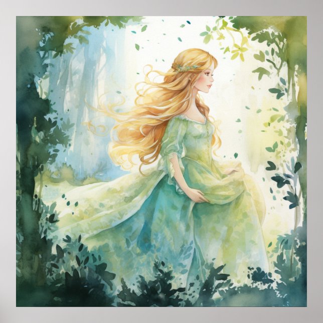 Affiche Watercolour Forest Princess (Devant)