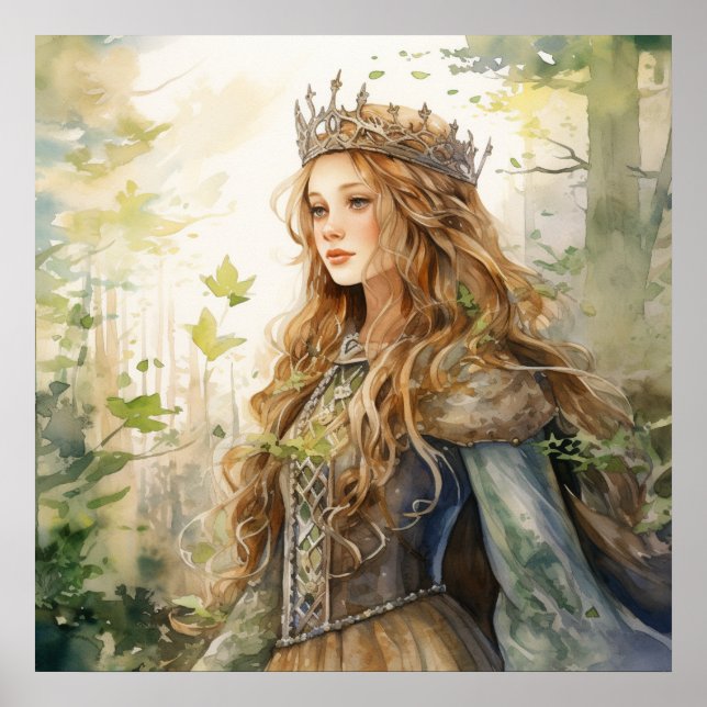 Affiche Watercolour Forest Princess (Devant)