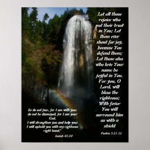 Affiche Waterfall & Rainbow Help From God Print