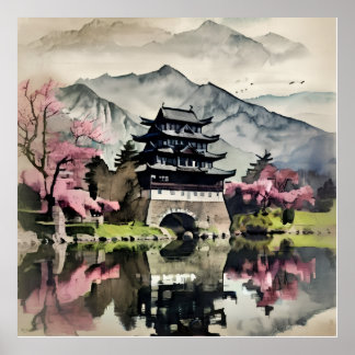 Affiche Waterfront Castle Landscape