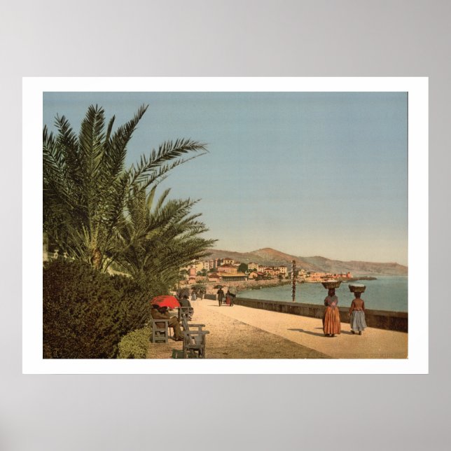 Affiche Waterfront Promenade, San Remo, French Riveria (Devant)