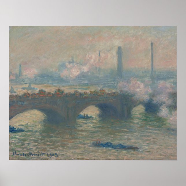 Affiche Waterloo Bridge, Gray Day (1903) par Claude Monet (Devant)