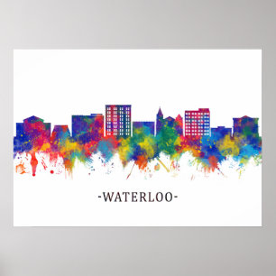 Affiche Waterloo Iowa Skyline
