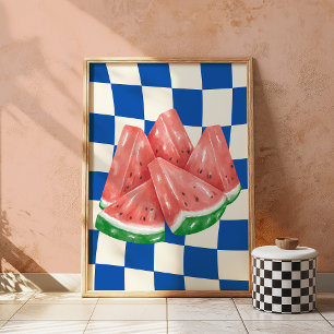 Affiche Watermelon Art Retro Cuisine Mur Fruit Été