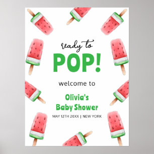 Affiche Watermelon Ice Crème Baby shower Popcicule Bienven