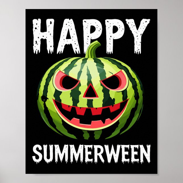Affiche Watermelon Jackolantern Été Halloween Happy Sum (Devant)