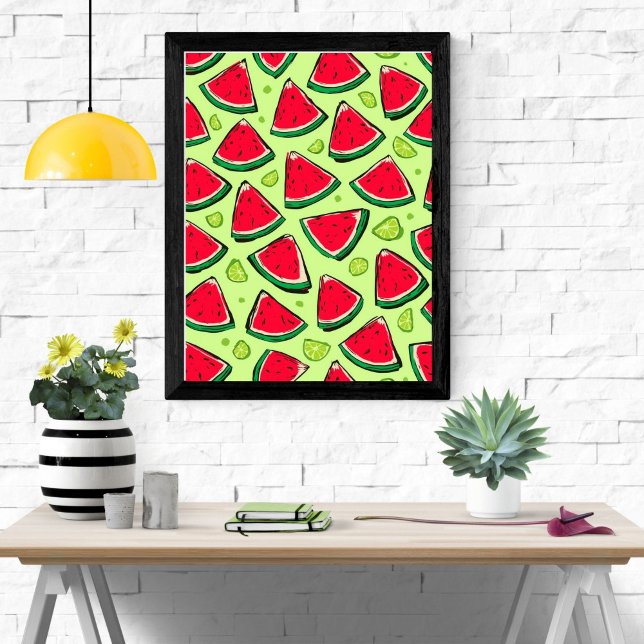 Affiche Watermelon Slice Fiesta | Fun Summer Fruit Pattern (Créateur téléchargé)