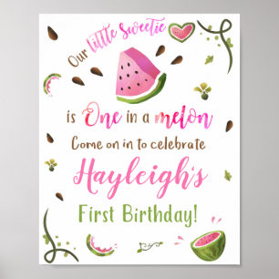Affiche Watermelon welcome party sign 1st birthday party