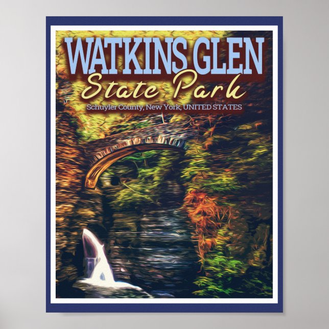 AFFICHE WATKINS GLEN STATE PARK - NEW YORK ÉTATS-UNIS (Devant)