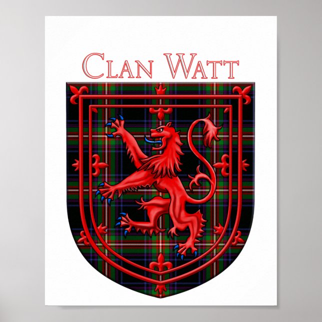 Affiche Watt Tartan Scottish Plaid Lion Rampant (Devant)
