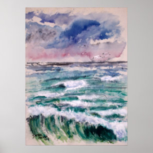Affiche Wave Crash des cadeaux d'art de plage