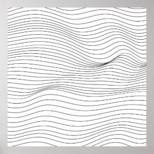 Affiche Wave Lines Motif Abstrait Arrière - plan.art, vagu
