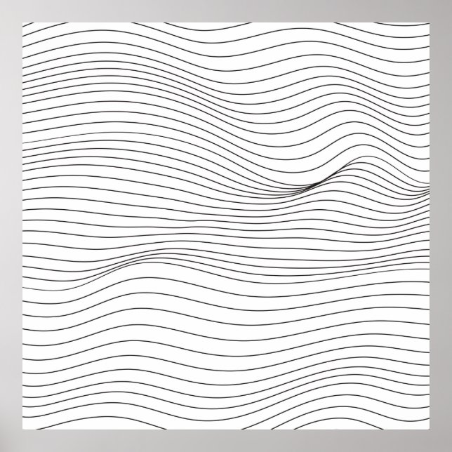 Affiche Wave Lines Motif Abstrait Arrière - plan.art, vagu (Devant)